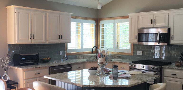 Minneapolis kitchen with shutters and appliances